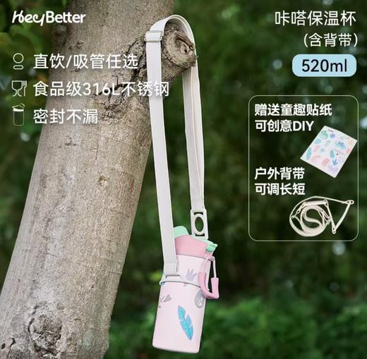 (包邮)Heybetter儿童咔嗒吸管保温杯520ml(两种颜色) 商品图0