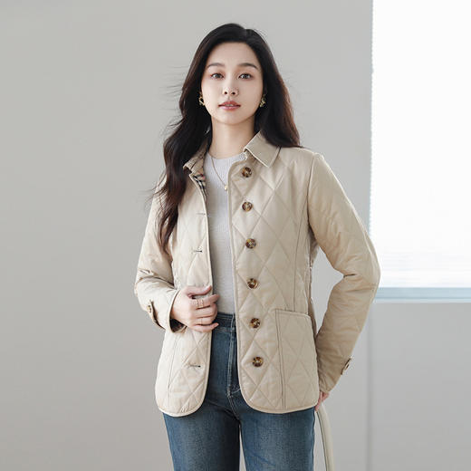 【Burberry带标系列】火桐hooton 经典菱格修身绗缝棉服夹克YT219 商品图7