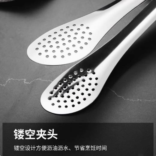 14寸 圆头 不锈钢食品夹 食物夹自助餐夹烧烤卤菜夹长柄食品夹子 商品图1