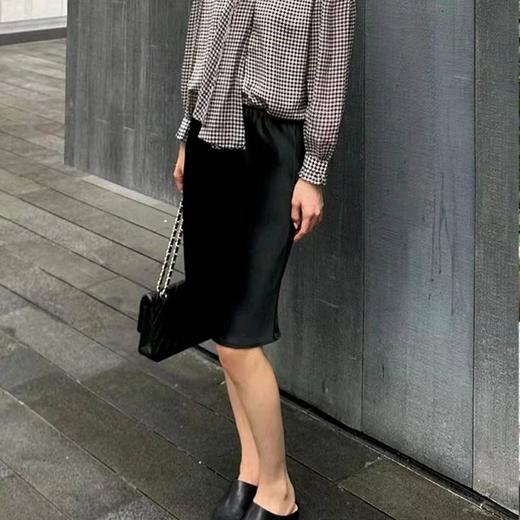 【顺丰包邮】75943 洛诗琳高级感简约纯色醋酸丈根半身裙女115 商品图2