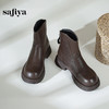 预售10天发|Safiya/索菲娅2024冬休闲圆头粗跟时尚百搭加绒加厚后拉链短踝靴 SF44116413/SF44118413 商品缩略图6