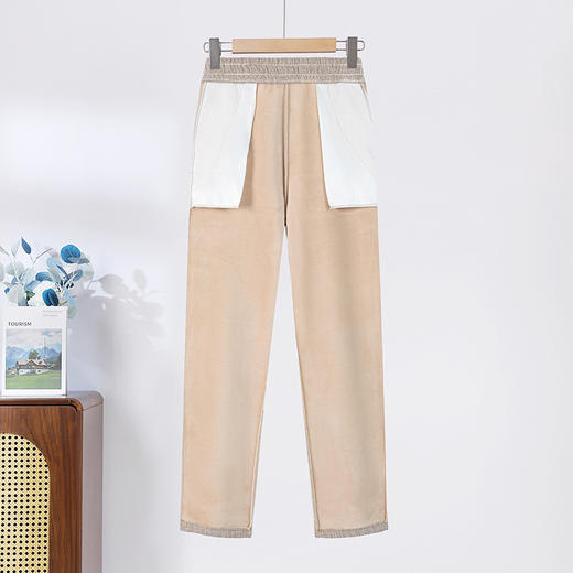 AD1759中年妈妈装秋冬装休闲长裤中老年女装加绒加厚保暖松紧腰高腰裤子 商品图3