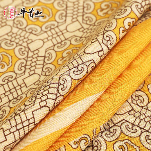 牛首山万事利联名禅境山水双面印花方巾敦煌风绸丝巾方巾复古优雅 商品图2