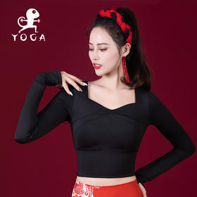 壁虎瑜伽【2410SY318】紧身短袖露脐上衣（可拆卸胸垫 ）【5天发货】