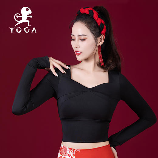 壁虎瑜伽【2410SY318】紧身短袖露脐上衣（可拆卸胸垫 ）【5天发货】 商品图0