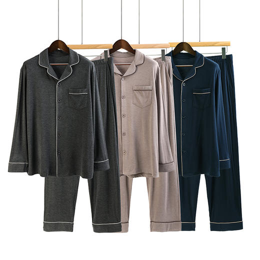 美奈川轻舒糯云绒男士家居套装JJ28139 商品图0