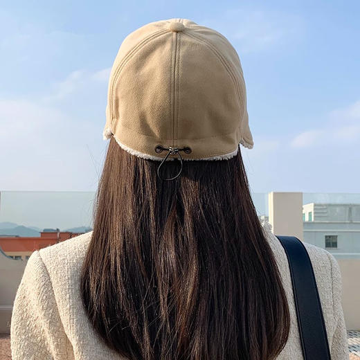 【拍2送保暖口罩1个】秋冬加厚保暖羊羔毛鸭舌帽可调节渔夫帽女（4-1113）拍下72小时陆续发货 商品图2