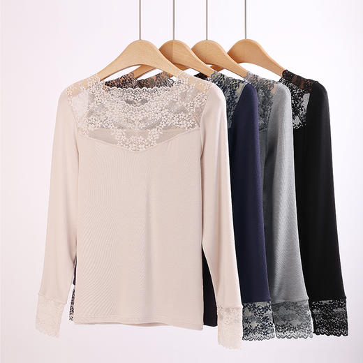 美奈川洋气蕾丝醋酸羊毛长袖BN15509 商品图0