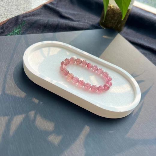 9mm单圈全色粉碧玺手串 商品图0