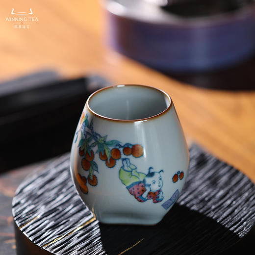 问鼎汝瓷鼎峰柴窑天青手握方圆杯（荔熟童嬉） 商品图1