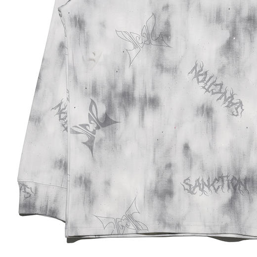 WY178新款美式蝴蝶印花亮点设计款T恤男女春秋休闲宽松时尚长袖 商品图4