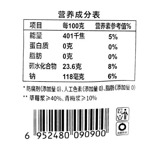 溜溜梅草莓+青梅蒟蒻梅冻120g（新老包装随机） 商品图2