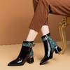 【预售5天】优雅气质时装靴，金属扣拼色时尚短靴XME&W6588 商品缩略图0
