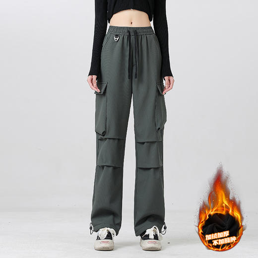 幸运鹿冬季加绒加厚工装休闲裤男女款防泼水户外多袋裤 商品图8