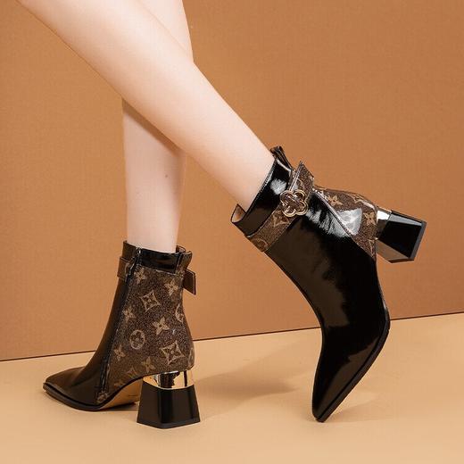 【预售5天】优雅气质时装靴，金属扣拼色时尚短靴XME&W6588 商品图2