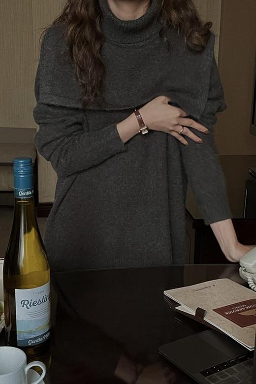 LNNNS 灰色高领两件套毛衣 15478 商品图1