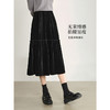 【1件75折】熙世界复古黑色金丝绒半身裙女2025新款冬天配毛衣大摆a字伞裙 商品缩略图1