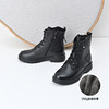 经典鲨2024冬季新款侧拉链加绒加厚侧拉链日常短筒马丁靴女KW296-D58031 商品缩略图1