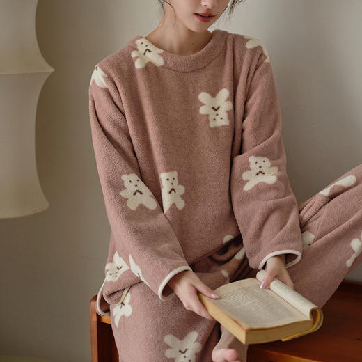 24年秋冬新款家居服套装女云朵绒软绵绵睡衣可外穿两件套 商品图5