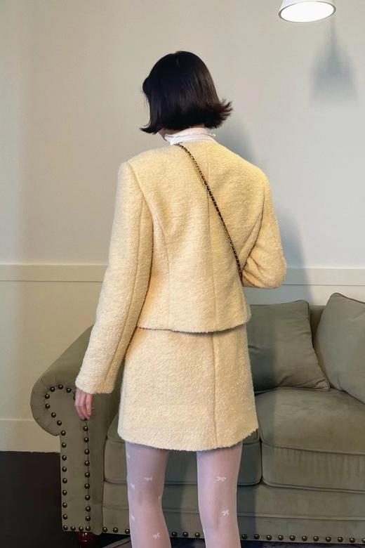 amadella 气质鹅黄色小香风外套半裙套装 15424 商品图8
