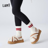 LAMY交叉带澳洲羊皮毛一体厚底休闲松紧带时尚松糕鞋HZ005 商品缩略图1