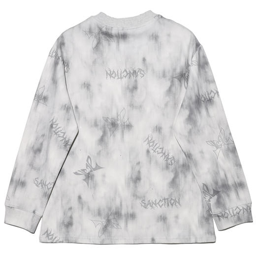 WY178新款美式蝴蝶印花亮点设计款T恤男女春秋休闲宽松时尚长袖 商品图1