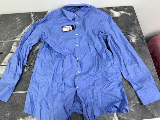 瑕疵HUGO BOSS男士黑标sharp fit纯色方领长袖衬衫 商品图0