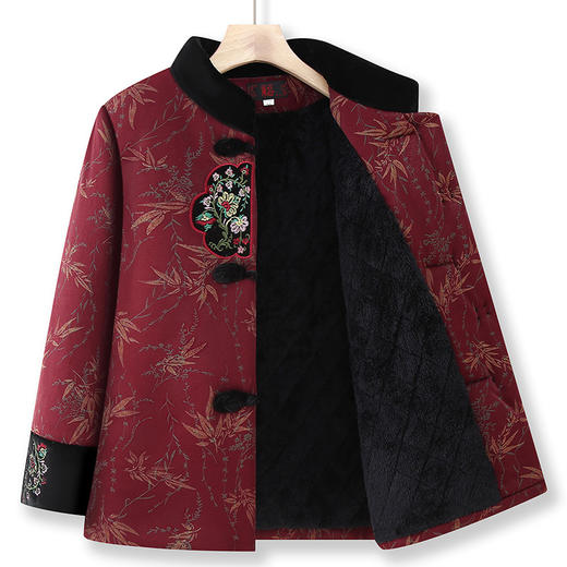 【妈妈冬装】唐装棉袄老年人外套棉服 老太太加绒绣花棉衣 奶奶加厚保暖 商品图2
