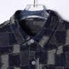 CS201秋冬季新款牛仔衬衫外套潮流时尚个性拼接格子长袖衬衣男装 商品缩略图2