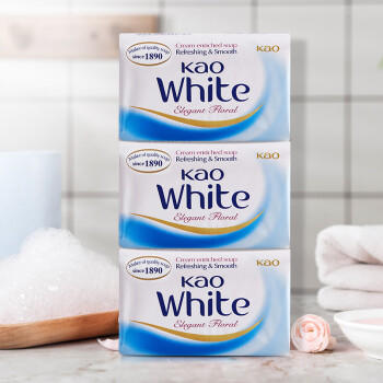 花王（KAO）香皂130g*3块装 原装进口white牛奶白优雅花香肥皂沐浴皂 商品图4