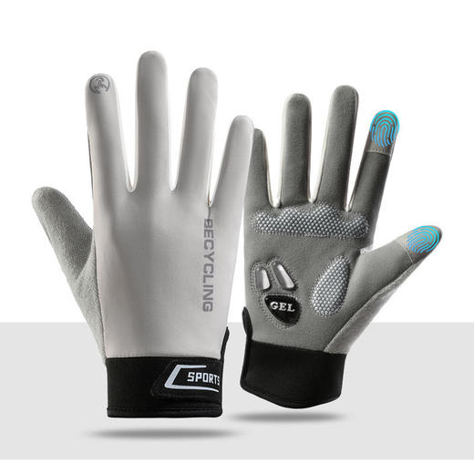 冬季加绒保暖夜间反光防风气垫防滑触屏全指A2男女骑行运动手套 商品图4