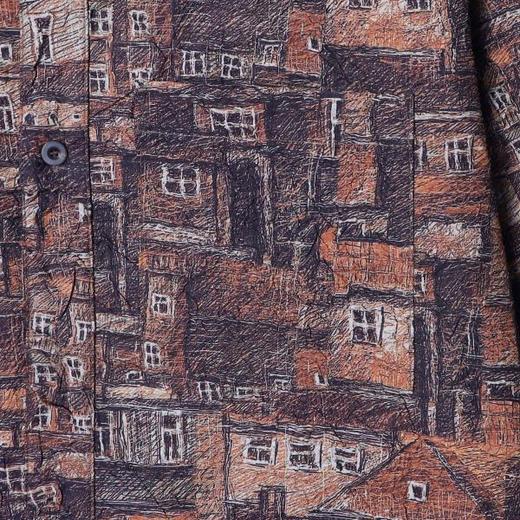 8671秋季新款古着复古港风法式花衬衫宽松潮流长袖 商品图2