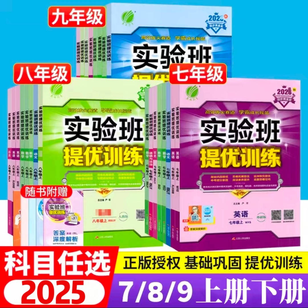 2025秋初中上册下册实验班提优训练同步练习