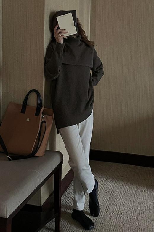 LNNNS 灰色高领两件套毛衣 15478 商品图3