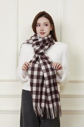 Say Something 棕色格纹美拉德围巾 19439