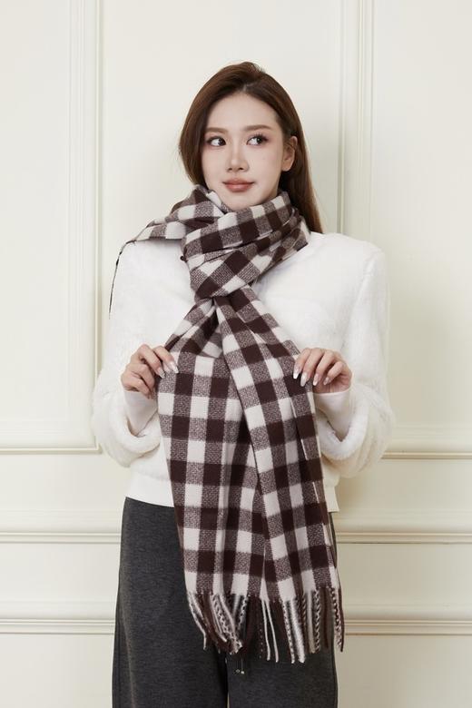 Say Something 棕色格纹美拉德围巾 19439 商品图0