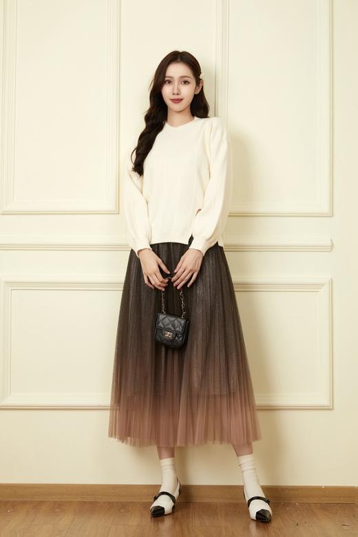 LNNNS 氛围感针织上衣纱裙套装 19598 商品图0