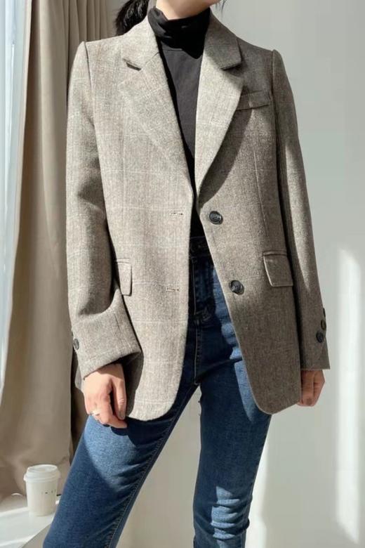 ESTELLICA 棕色通勤感加厚西装外套 15428 商品图1