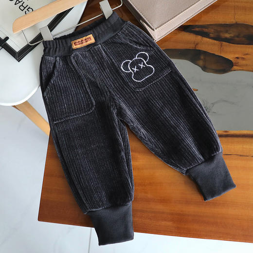 【松紧腰设计，舒适自由活动】秋冬宝宝新款裤子 男童女童加绒休闲长裤 儿童保暖加厚童裤-QQ 商品图6