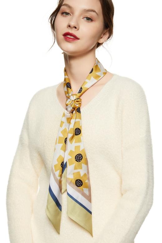 Say Something 黄色太阳花印花丝巾 8949 商品图0