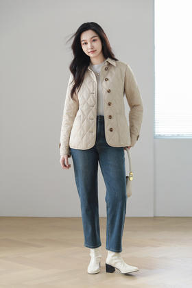 【Burberry带标系列】火桐hooton 经典菱格修身绗缝棉服夹克YT219