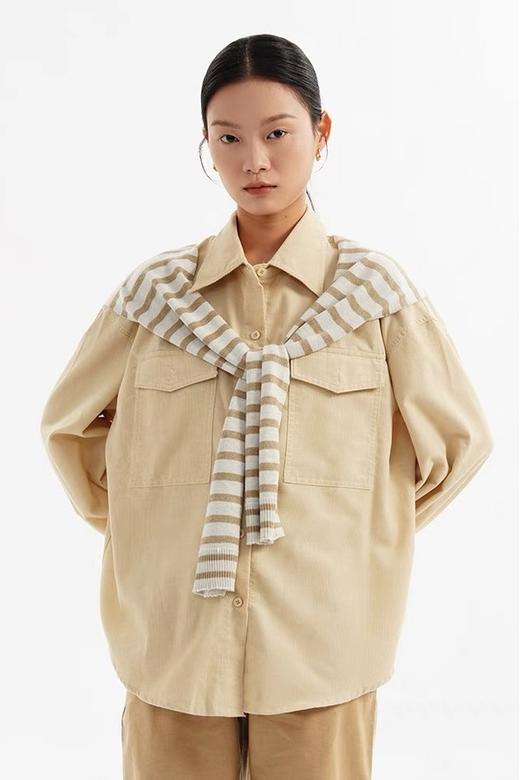 LNNNS 卡其色拼色披肩围巾 19276 商品图2