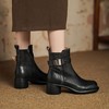 【预售5天】秋冬季新款短筒靴厚底粗跟低高跟拉链真皮款金属扣GP&3072 商品缩略图4