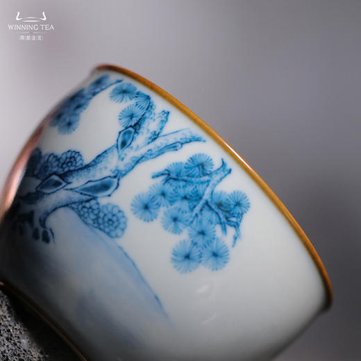 问鼎汝瓷鼎峰柴窑天青大缸杯 （松下梅鹿） 商品图3