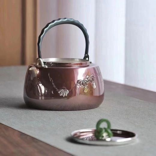 《福禄》高工铜包银壶 铜与银的完美结合，纯手工锻打塹刻镶嵌工艺 商品图2