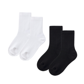 【5A抗菌】男女童中袜两双装学生袜子新款安奈儿童装实体店同款JM437556