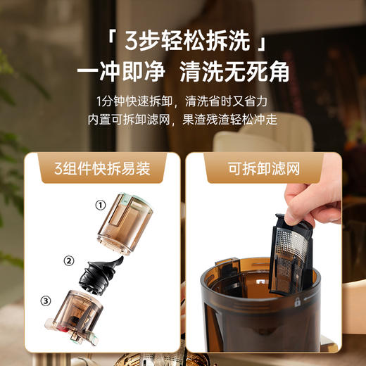 BRUNO原汁机家用渣汁分离全自动榨汁机小型慢磨大口径榨果汁机 商品图6