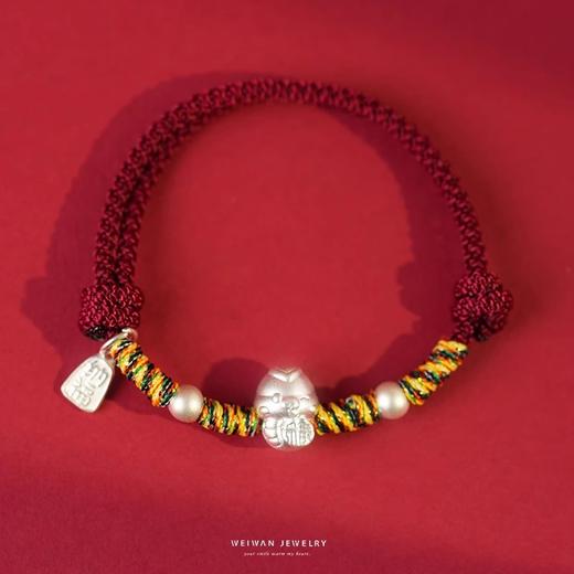 【大有水晶，999足银五福蛇】五福蛇足银手链女款，质感细腻，银光闪烁精美细致的雕刻，亲肤佩戴不易过敏手男女款本命年新年情人节礼物 商品图4