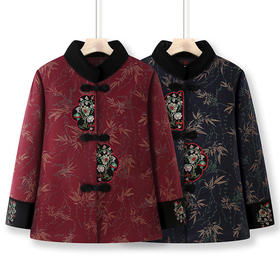 【妈妈冬装】唐装棉袄老年人外套棉服 老太太加绒绣花棉衣 奶奶加厚保暖