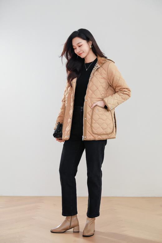 【Burberry带标系列】火桐hooton 菱形绗缝长款带帽外套 商品图8